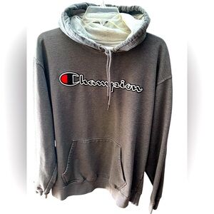 Long Sleeve Dark Gray Hoodie by Champion.   Size = Large.
